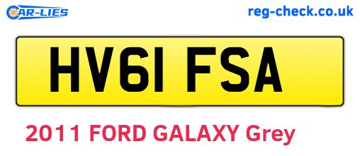 HV61FSA are the vehicle registration plates.