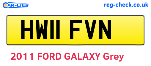 HW11FVN are the vehicle registration plates.