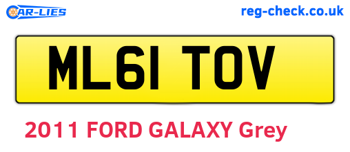 ML61TOV are the vehicle registration plates.