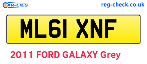 ML61XNF are the vehicle registration plates.