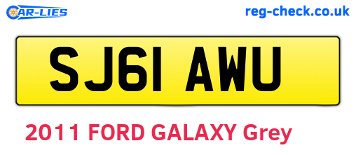 SJ61AWU are the vehicle registration plates.