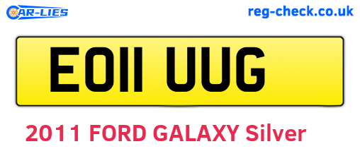 EO11UUG are the vehicle registration plates.