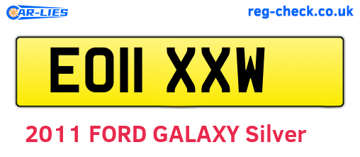 EO11XXW are the vehicle registration plates.