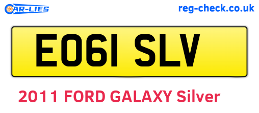 EO61SLV are the vehicle registration plates.