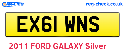 EX61WNS are the vehicle registration plates.
