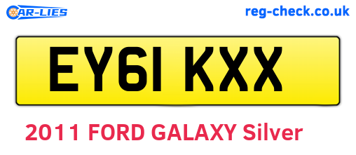 EY61KXX are the vehicle registration plates.