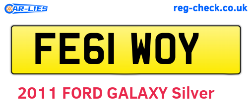FE61WOY are the vehicle registration plates.