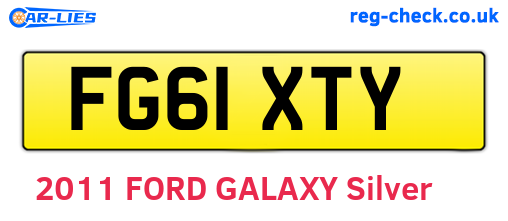 FG61XTY are the vehicle registration plates.