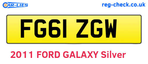 FG61ZGW are the vehicle registration plates.