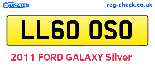 LL60OSO are the vehicle registration plates.