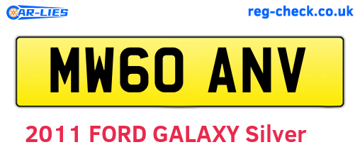 MW60ANV are the vehicle registration plates.