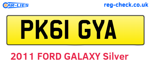 PK61GYA are the vehicle registration plates.