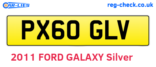 PX60GLV are the vehicle registration plates.