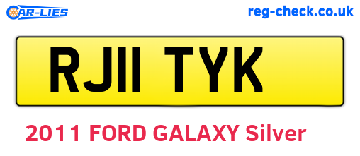 RJ11TYK are the vehicle registration plates.