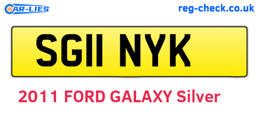 SG11NYK are the vehicle registration plates.