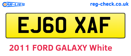 EJ60XAF are the vehicle registration plates.