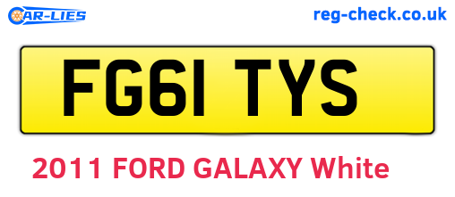 FG61TYS are the vehicle registration plates.