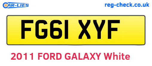 FG61XYF are the vehicle registration plates.