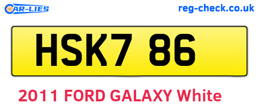 HSK786 are the vehicle registration plates.