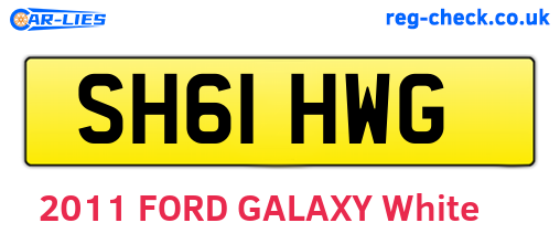 SH61HWG are the vehicle registration plates.