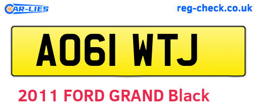 AO61WTJ are the vehicle registration plates.