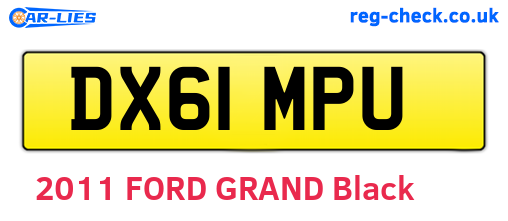 DX61MPU are the vehicle registration plates.