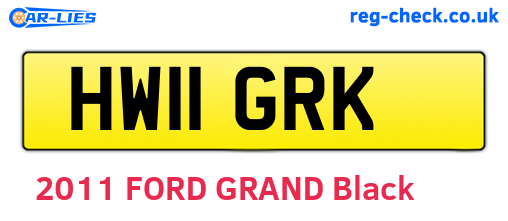 HW11GRK are the vehicle registration plates.