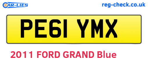 PE61YMX are the vehicle registration plates.