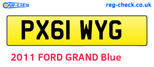 PX61WYG are the vehicle registration plates.