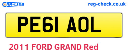PE61AOL are the vehicle registration plates.