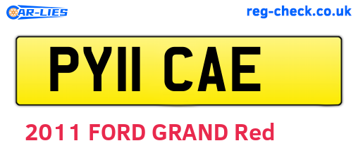 PY11CAE are the vehicle registration plates.