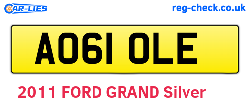 AO61OLE are the vehicle registration plates.