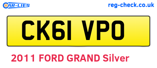 CK61VPO are the vehicle registration plates.