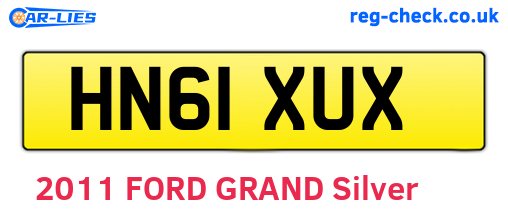 HN61XUX are the vehicle registration plates.