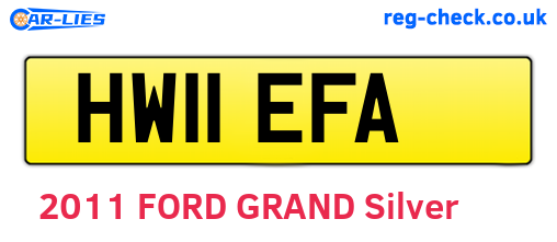 HW11EFA are the vehicle registration plates.