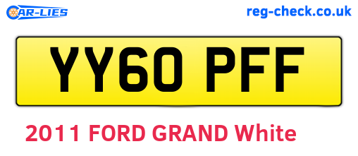 YY60PFF are the vehicle registration plates.