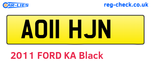 AO11HJN are the vehicle registration plates.