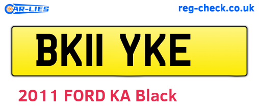 BK11YKE are the vehicle registration plates.