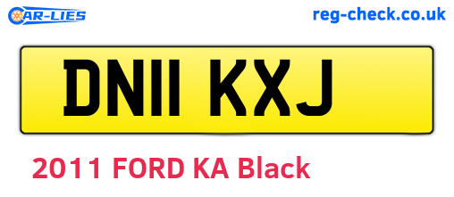 DN11KXJ are the vehicle registration plates.