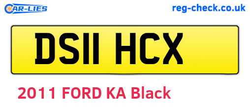 DS11HCX are the vehicle registration plates.