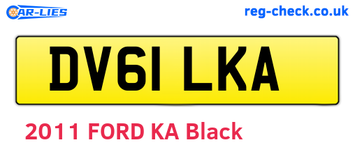 DV61LKA are the vehicle registration plates.