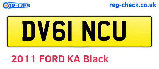 DV61NCU are the vehicle registration plates.