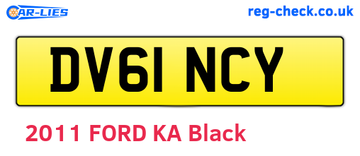 DV61NCY are the vehicle registration plates.
