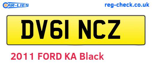 DV61NCZ are the vehicle registration plates.