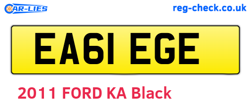 EA61EGE are the vehicle registration plates.