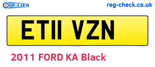 ET11VZN are the vehicle registration plates.