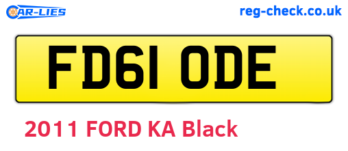 FD61ODE are the vehicle registration plates.