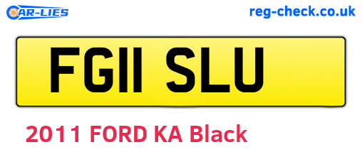 FG11SLU are the vehicle registration plates.