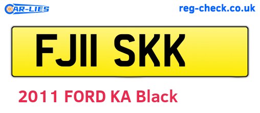 FJ11SKK are the vehicle registration plates.