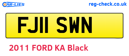 FJ11SWN are the vehicle registration plates.